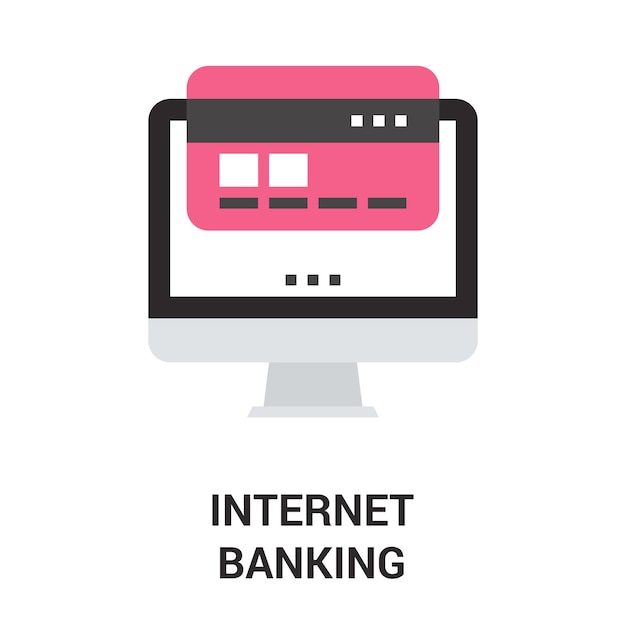 Internet banking icon concept