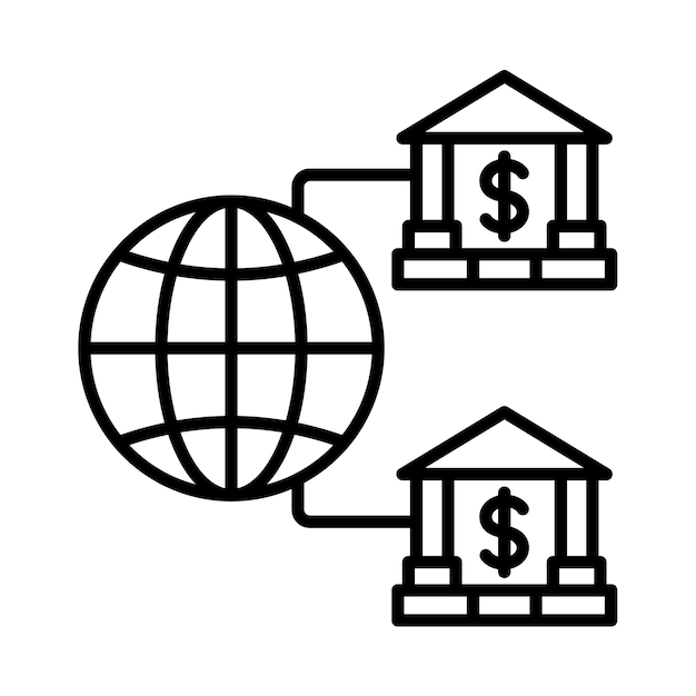 Illustrazione della linea di servizi bancari su internet