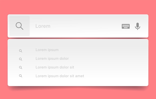 Internet browser search engine search bar for ui mobile app search address and navigation bar