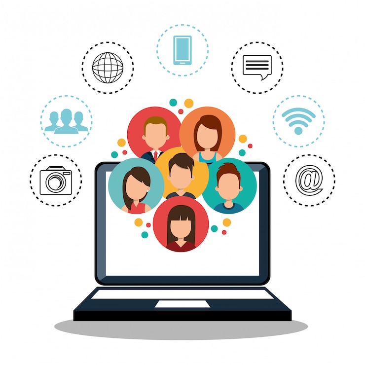 Vector internet communication design 
