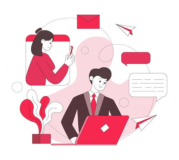 internet communication illustration