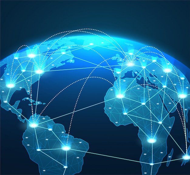 Internet concept of global network connections