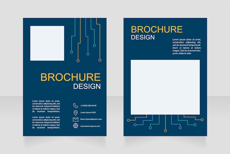 Vector internet connection and communication blank brochure design