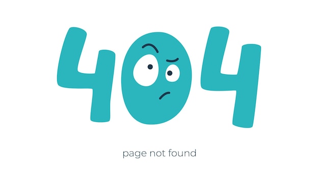 Vector internet connection problem concept illustration. 404 not found error page isolated on white background. lettering 404 error caption with frowning face. isolated vector illustrations.