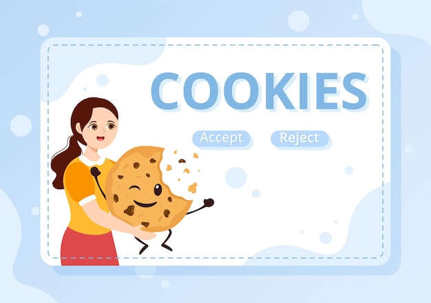 Internet Cookies Technologie Illustratie met Track Cookie Record van het browsen op een website