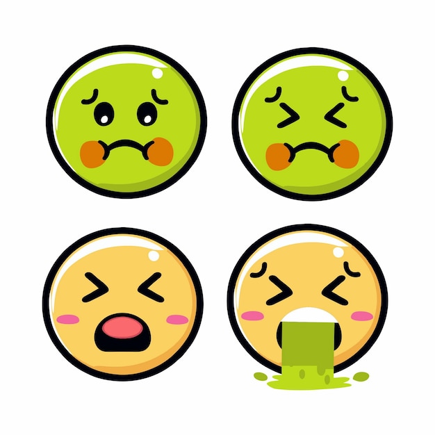 Vector internet cute and different emojis emoticon