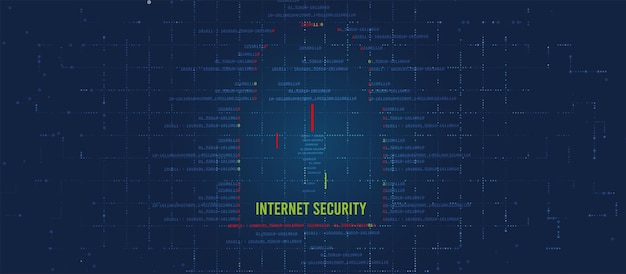 Internet digitale beveiligingstechnologie concept voor zakelijke achtergrond Vergrendelen op printplaat