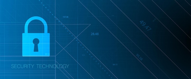 Internet digitale beveiligingstechnologie concept voor zakelijke achtergrond Vergrendelen op printplaat