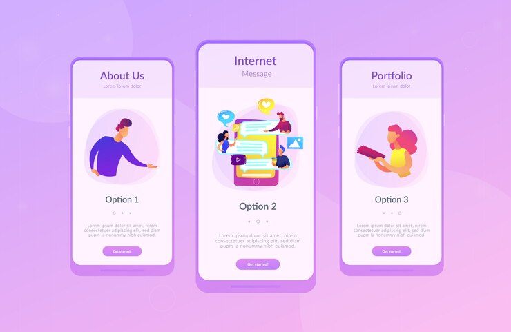 Vector internet forum app interface template.