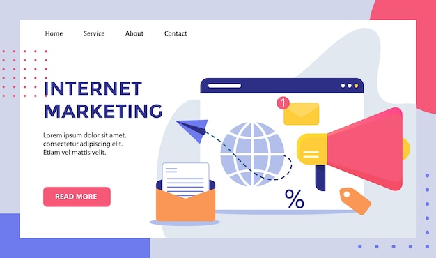 Internet marketing paper plane flying from globe