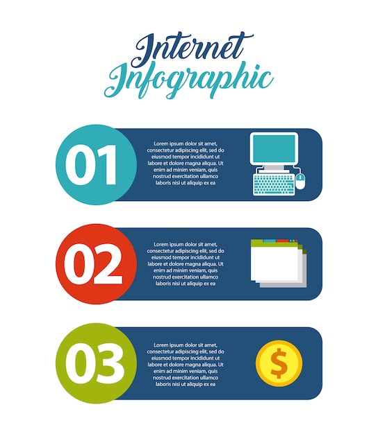 Icona di media di internet. design infografico grafica vettoriale