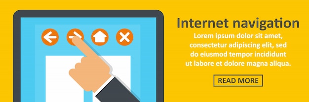 Internet navigatie banner horizontaal concept