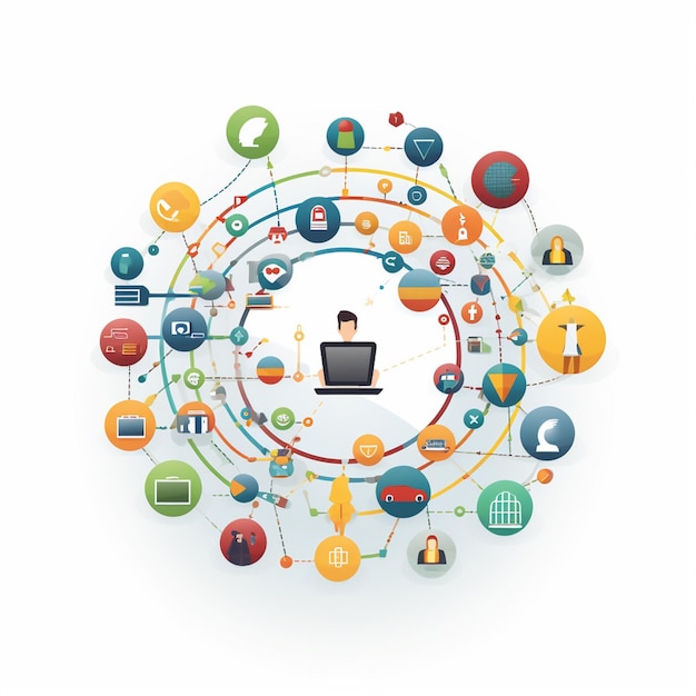 internet network communication web technology computer icon vector online website design