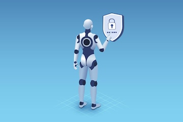 Premium Vector | Internet Network and Computer security AI robot ...