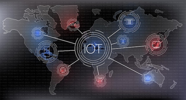 Internet of things IOT-apparaten en connectiviteitsconcepten op een netwerk