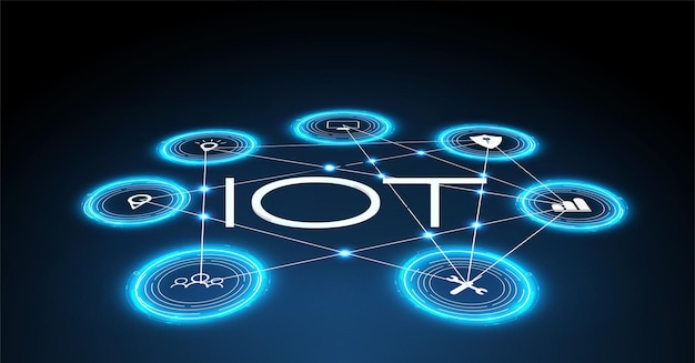 Internet of things (IoT) en netwerkconcept voor aangesloten apparaten