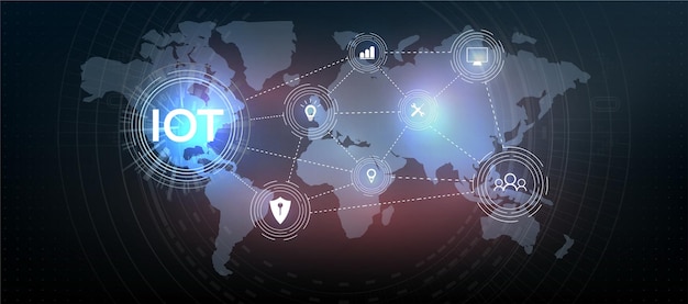 Internet of things (ivd) en netwerkconcept voor aangesloten apparaten. digitale netwerkverbindingen, het concept van het verbinden van apparaten met behulp van iot-technologie. ict (informatie-communicatietechnologie)