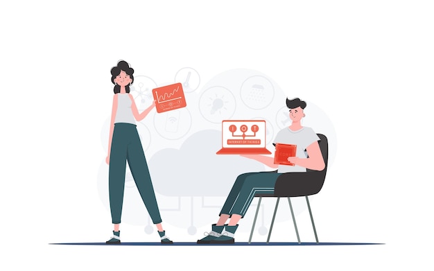 Internet of Things Team Internet of things en automatiseringsconcept Goed voor websites en presentaties Vector illustratie