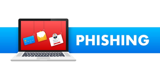 Internet phishing gehackte login en wachtwoord vectorillustratie