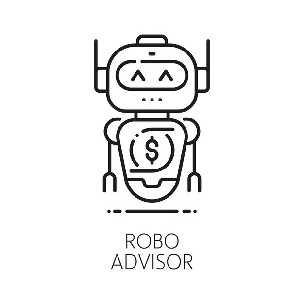 Internet robo advisor fintech chat bot line icon