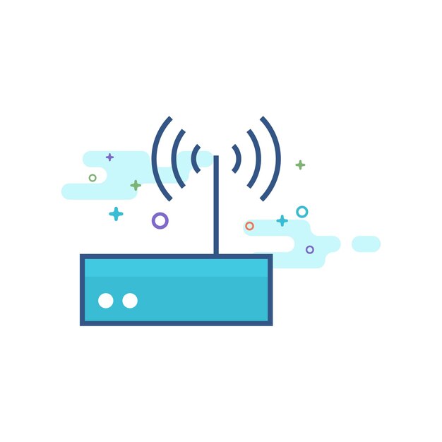 Internet router icoon egale kleur stijl vector illustratie