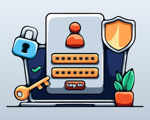 Internet Security Account Login Illustration