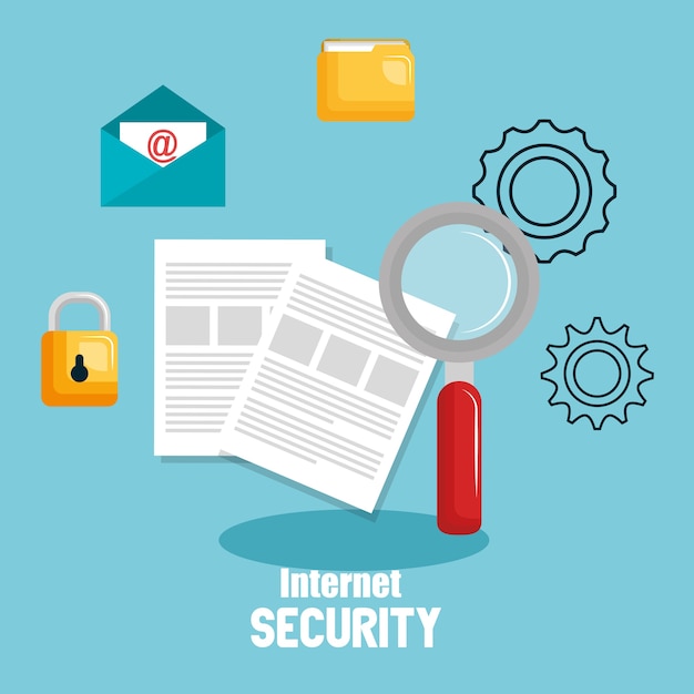 Internet security concept flat icons