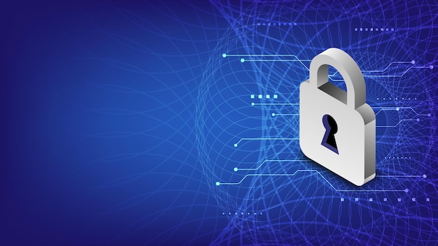 Internet security data technology Abstract digital network protection banner design