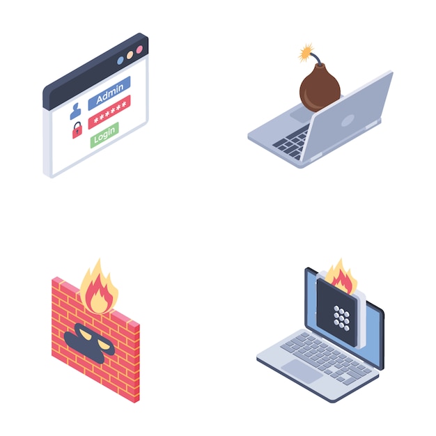 Internet security icons collection