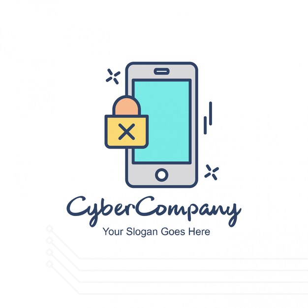 Internet security logo design with typography vector 