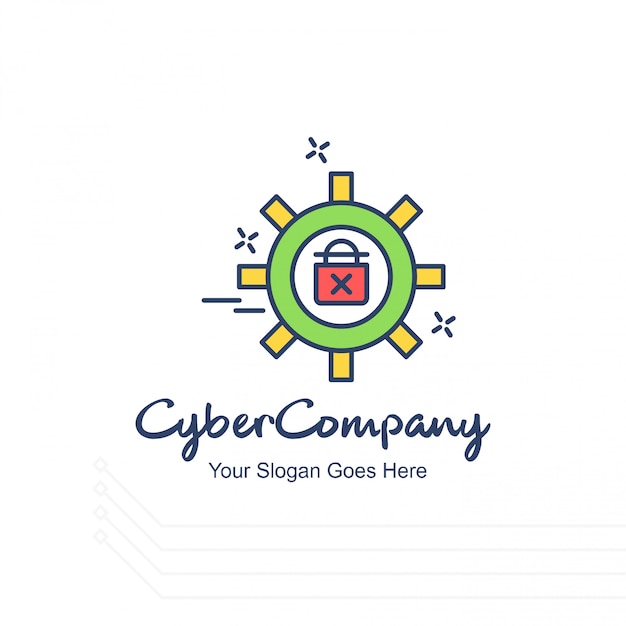 Internet security logo design with typography vector 