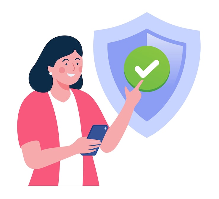 Vector internet security programmer guarantee trusting tech security safe website coding vector banner for landing page website