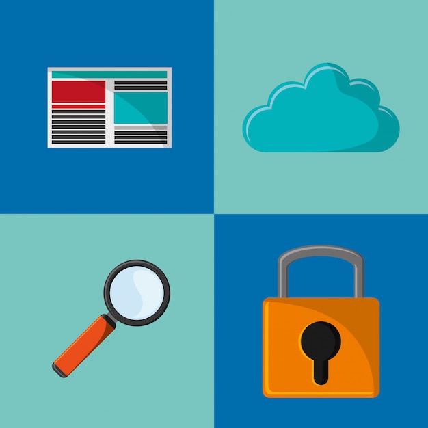 Internet security related icons image