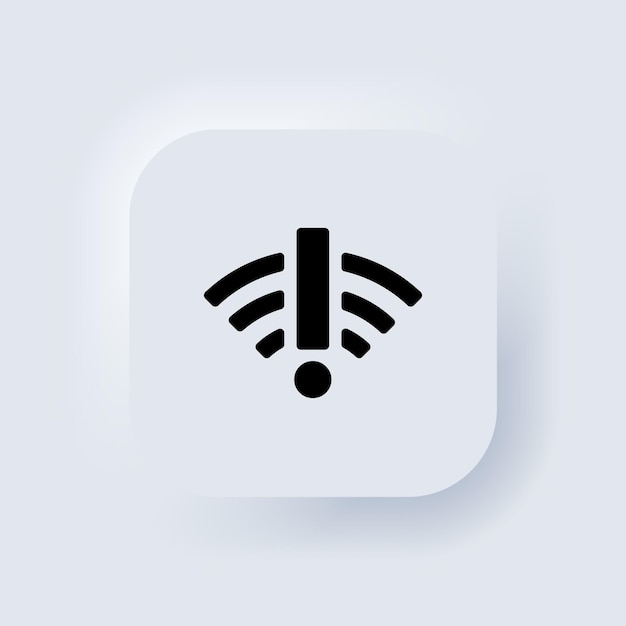 Internet server error icon. lost connection concept. wifi network problem. neumorphic ui ux white user interface web button. neumorphism. vector eps 10.