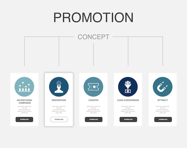 Vector internet server ftp site backup data center icons infographic timeline layout design template creative presentation concept with 5 steps