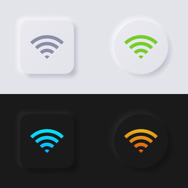 インターネット信号波シンボル アイコン セット多色ニューモーフィズム ボタン ソフト ui デザイン web デザイン アプリケーション ui など ボタン ベクトル