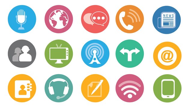 Internet and Social Vector Icons Technology network Connected symbols for digital connected