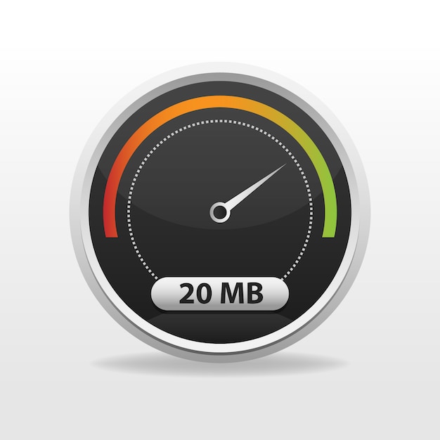 Internet speed meter test realistic icon 