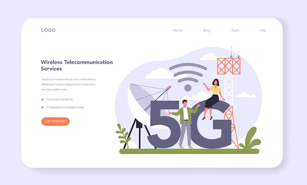 Internet telecommunication services sector of the economy web banner