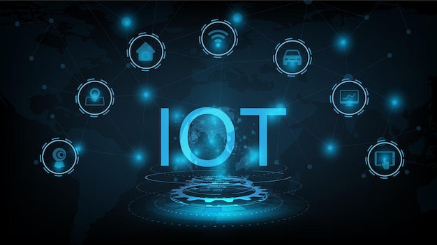 Internet of things concept. IOT design.Global network connection. Communication technology and Inter