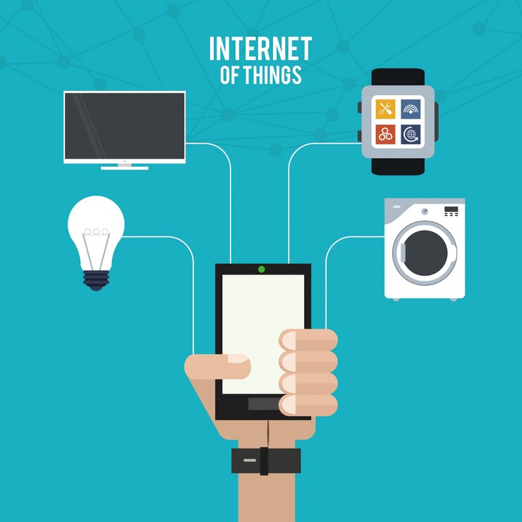 Vector internet of things hand