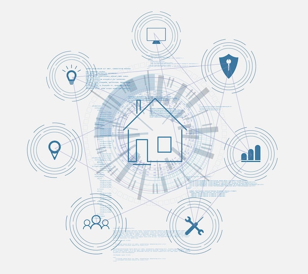 사물 인터넷 IOT 장치 및 중앙 디지털 네트워크 클라우드의 연결 개념