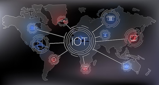 Internet delle cose dispositivi iot e concetti di connettività su un cloud di rete