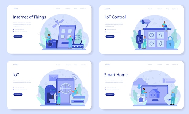 Internet delle cose banner web o set di pagine di destinazione