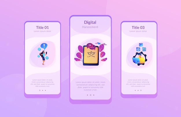 Internet trolling app interface template.
