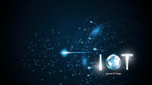 Internet van dingen. IOT-connectiviteitsconcept. Netwerk wereldwijde verbindingstechnologie achtergrond