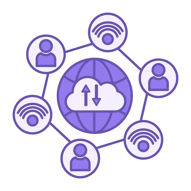 Vector internet van dingen kleurpictogram