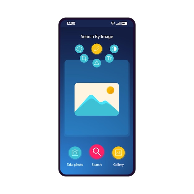 Vector internet zoeken smartphone interface vector sjabloon