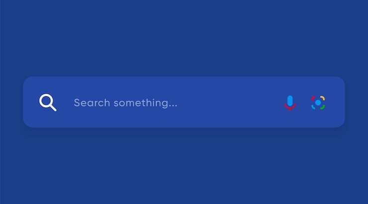 Vector internetbrowser zoekmachine zoekbalk voor ui mobiele app zoekadres en navigatiebalk