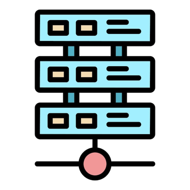 Vector internetserverpictogram overzicht internetserver vectorpictogram voor webontwerp geïsoleerd op witte achtergrondkleur plat